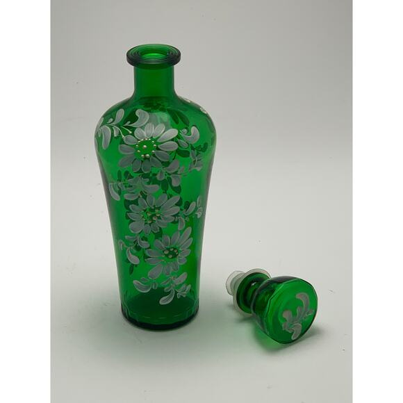 11" Hand Painted Hand Blown Glass Bottle - Picture 10 of 10